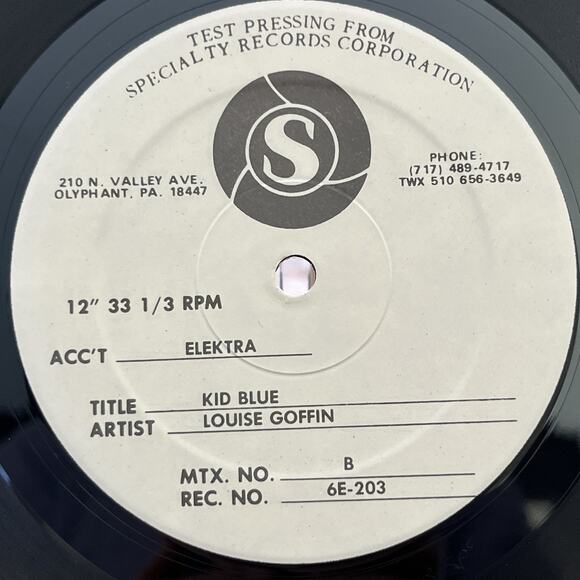 Louise Goffin Kid Blue Vinyl LP 1979 Elektra 6E-203 White Label Test Pressing - Picture 5 of 6